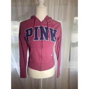 Victoria Secret Pink Size X-Small Hoodie Pullover Pink with Blue NEW w/o‎ Tags